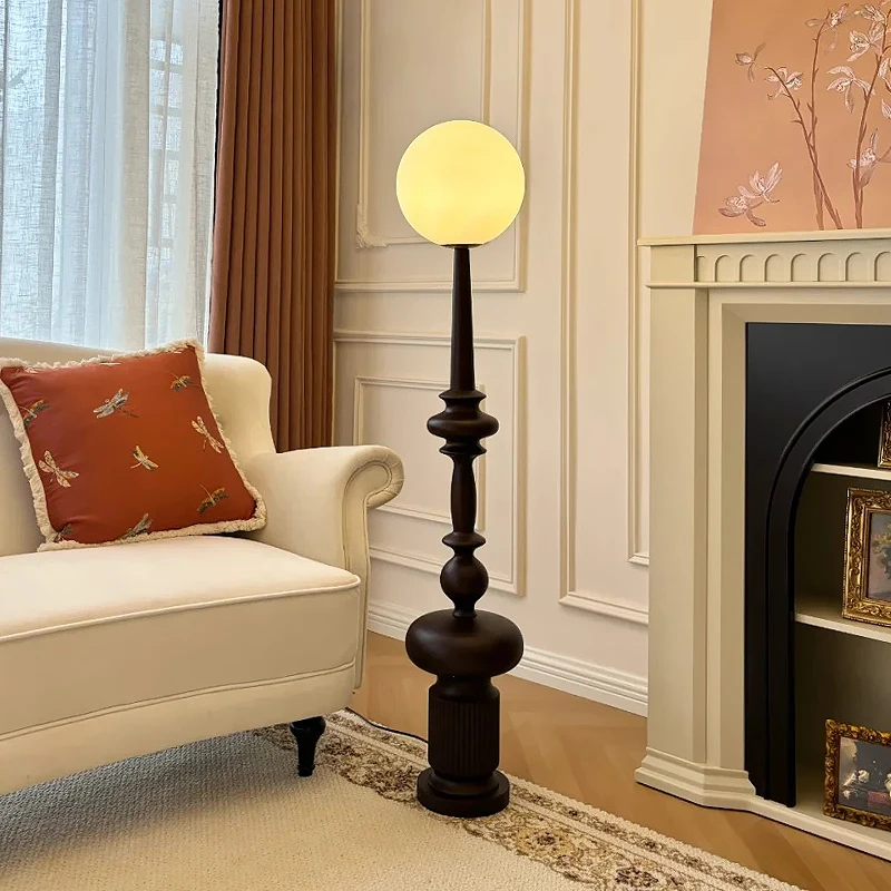 

Italian retro Roman column floor lamp living room sofa bedside table lamp