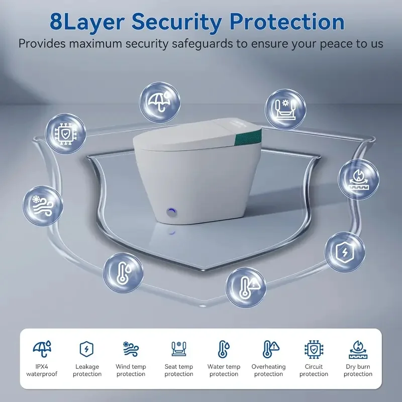 Smart Toilet with Bidet Built In, Elongated Heated Seat, Warm Water & Dryer, One Piece Bidet for Bathrooms, Modern, Customized