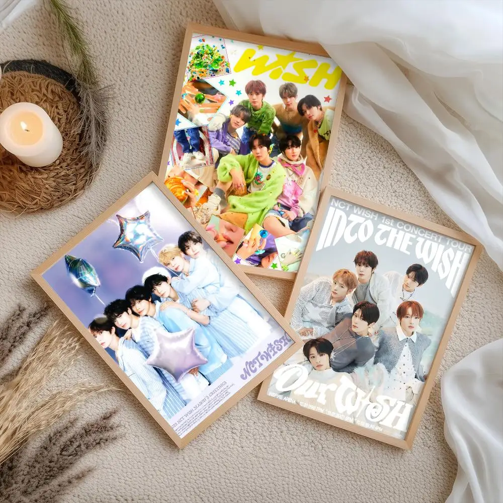 NCT W-WISH Poster Stickers Self-Adhesive Painting Mural Decor Wall Decals for Bedroom Living Room Home HD Gift