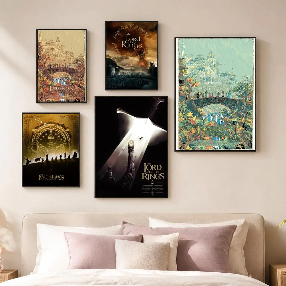 Movie T-The Lord of the Rings Poster Vintage PP Paper Wall Art Home Decor Print for Bedroom Living Room Aesthetic Gift
