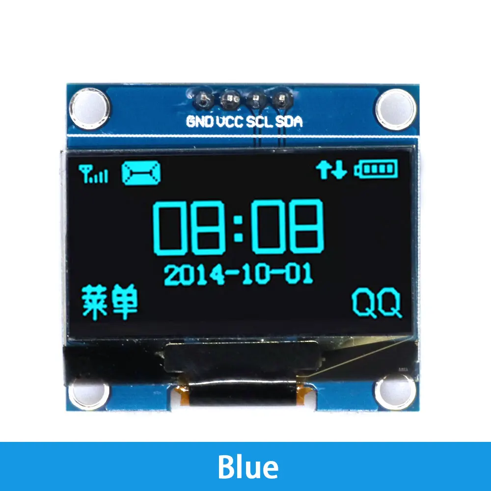 Imagem -05 - Módulo de Exibição Oled para Arduino Placa de Tela Lcd Branco e Azul 128x64 I2c Ssd1306 12864 13 Pol