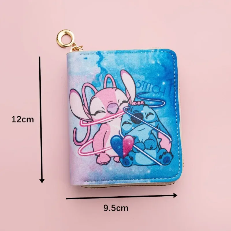 Cartera de dibujos animados Kawaii de Disney para estudiantes, hombres y mujeres, bolsa corta con cremallera, monedero, bolsa de identificación, embalaje de tarjetas, regalo de decoración