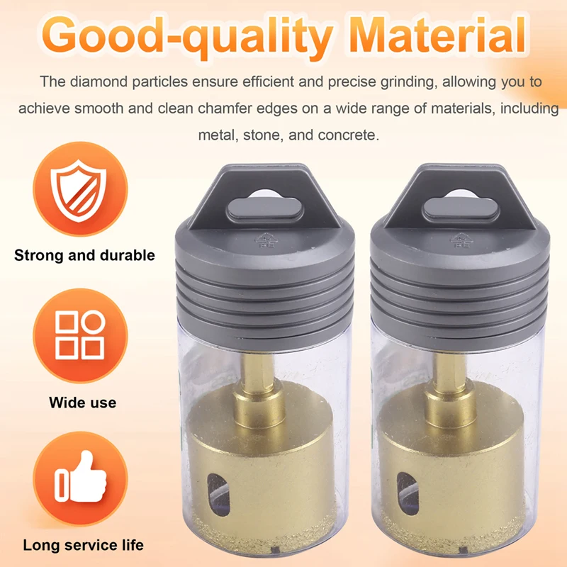 2PCS Drill Bit Thread Vacuum Brazed Dry Cut Diamond Drilling Core Bits 45Mm Hole Saw Cutter For Electric Hand Drill