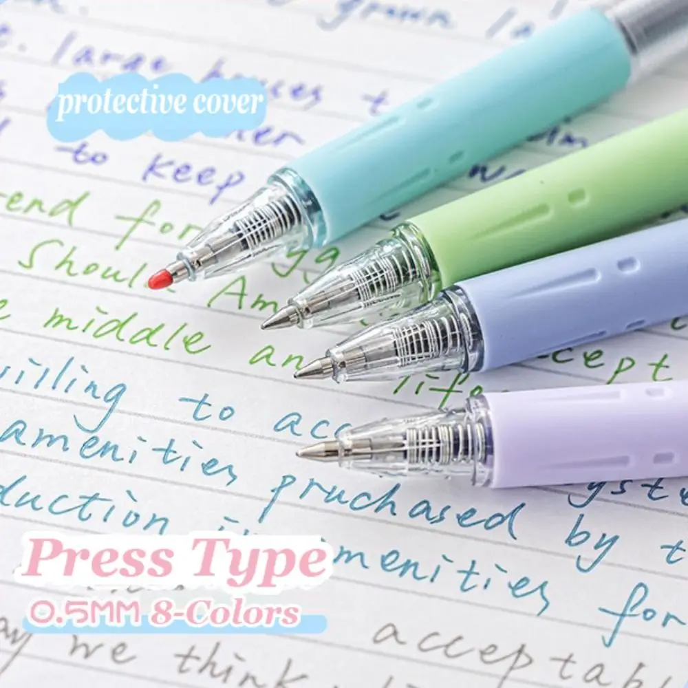 

0.5mm 8-Colors Gel Pen Press Type Quick-drying Painting Graffiti Neutral Pens Smooth Writing Multicolour Art Stationery Student