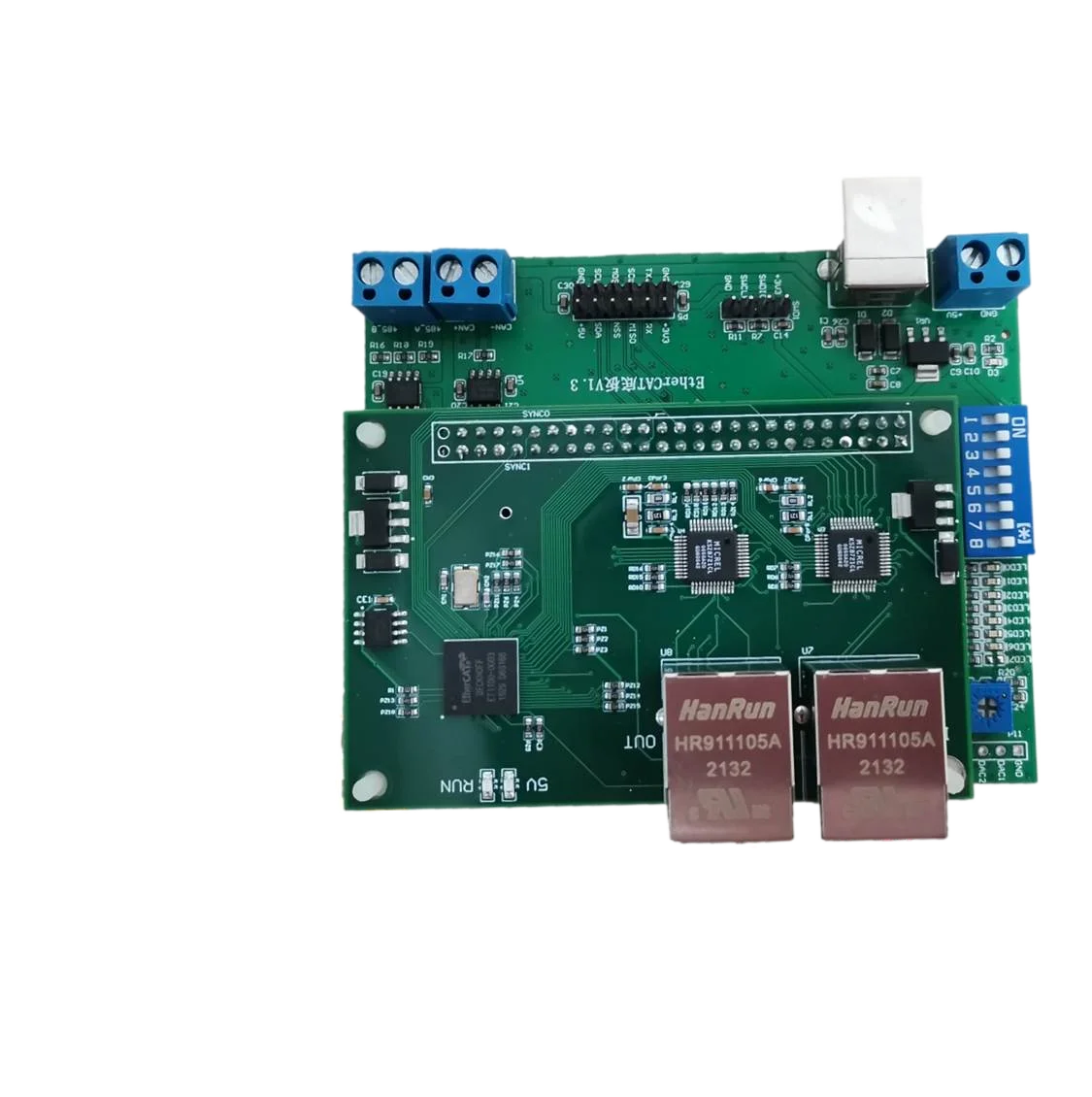 

EtherCAT Development Board STM32+ET1100/AX58100/LAN9252 CAN/485 Interface