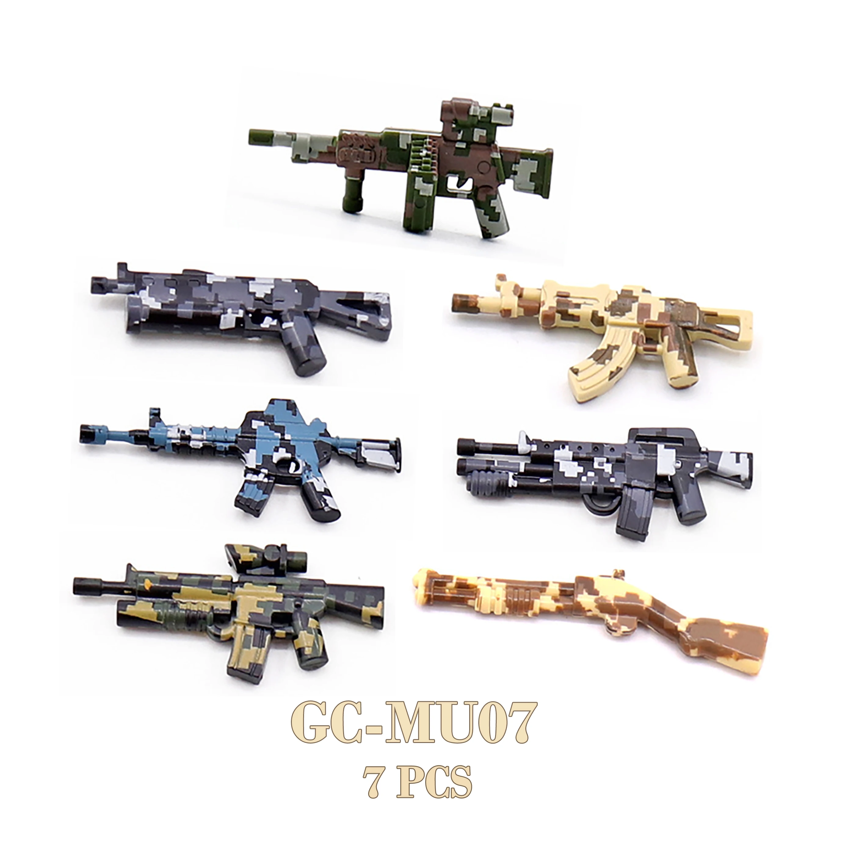 DIY Military Weapons Guns Modern Warfare PUBG WW2 Arms Parts MOC Soldier Playmobil Model Building Block Brick Children Kid Toys