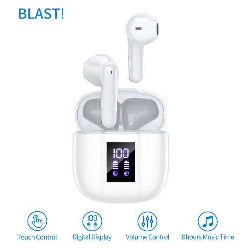 Imagen 2 del producto ¡El más nuevo BLAST! Auriculares estéreo inalámbricos verdaderos i50 Auriculares inalámbricos TWS con graves potentes Toque las 8 horas ¡BLAST! reducción de ruido i50