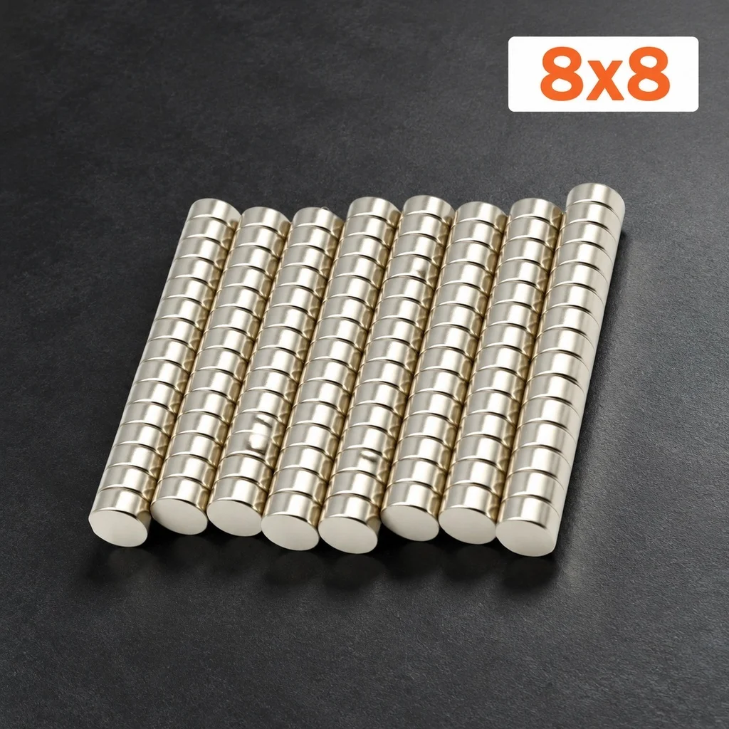 Durable Iron Magnetic Material Neodymium Magnet Round 8x4mm Wear Resistant Long Lasting Magnetism for Model Building