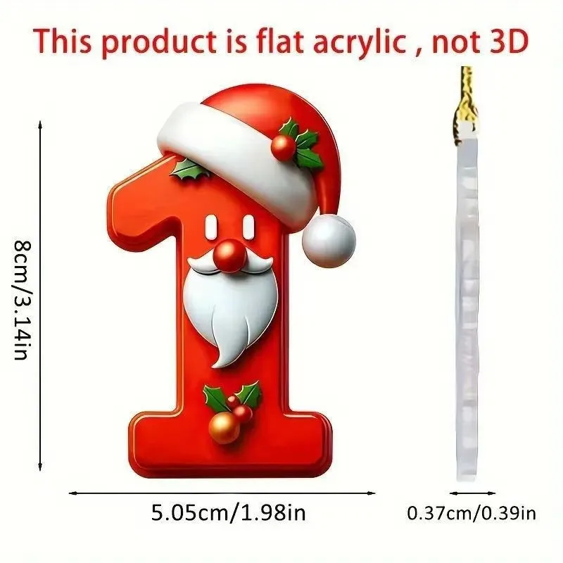 New Christmas digital decorative pendant acrylic flat car rearview mirror decoration pendant home