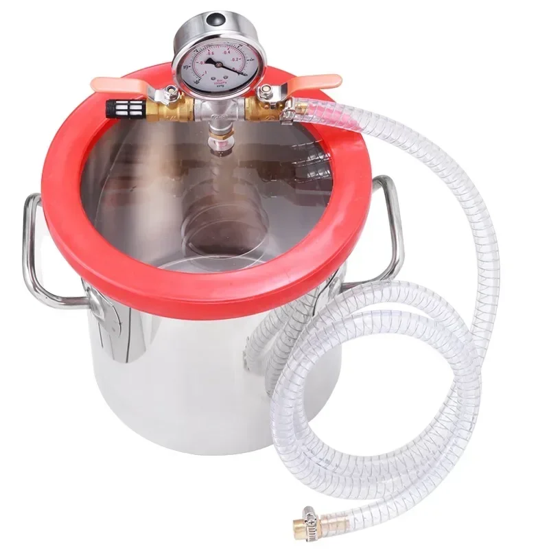 Upgrade Visible Vacuum Defoaming Bucket AB Glue Vacuum Stabilized Wooden Bucket Epoxy Silicone Deoaming Bucket Vacuum Pump Tank