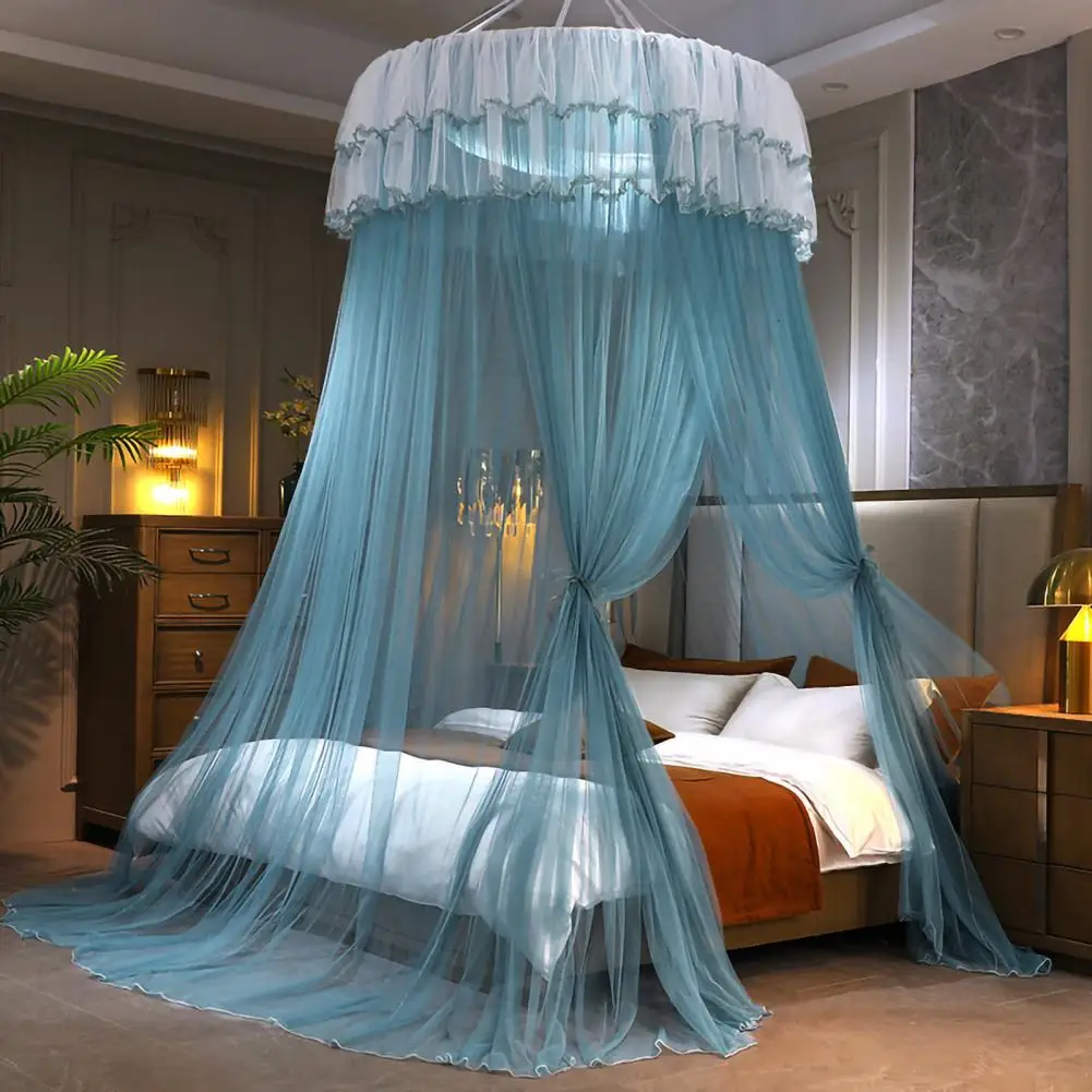 Hanging Mosquito Net Top Hook Encrypted Mesh Lace Patchwork Mosquito Repellent Round Dome Court Style Crib Canopy Bedroom Decor