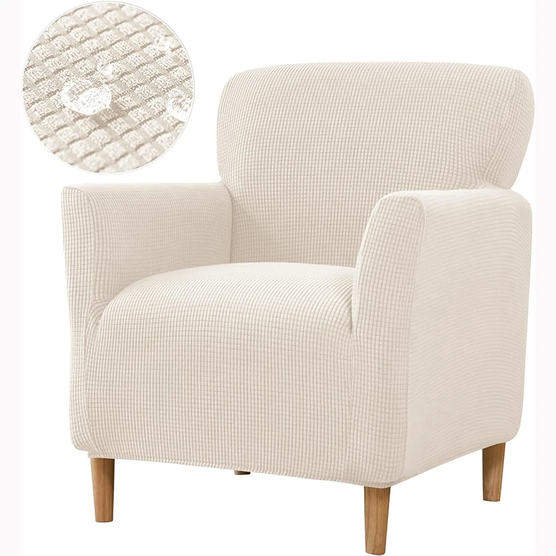Stretch Armchair Slipcover 1-Piece Solid Accent Chair Covers with Arms Soft Waterproof Chair Slipcovers for Living Room Furnitur