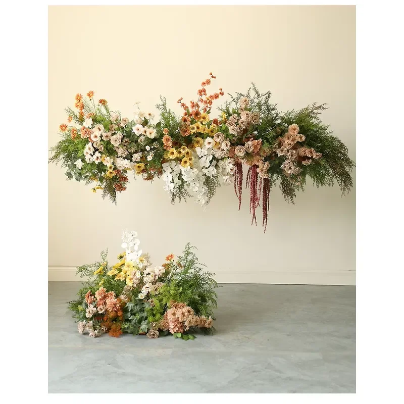 A371 Artificial Flower Wedding Restaurant Background Garden Decoration Hanging Flower Window Landscape Floor Flower Pile