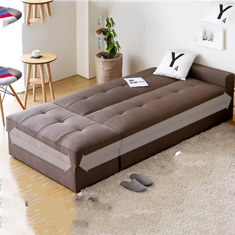 

Cozy Square Large Sofas Beds Brown Lounge Springs Modern Bedroom Sofa Bed Lazy Nordic European Divani Da Soggiorno Furniture