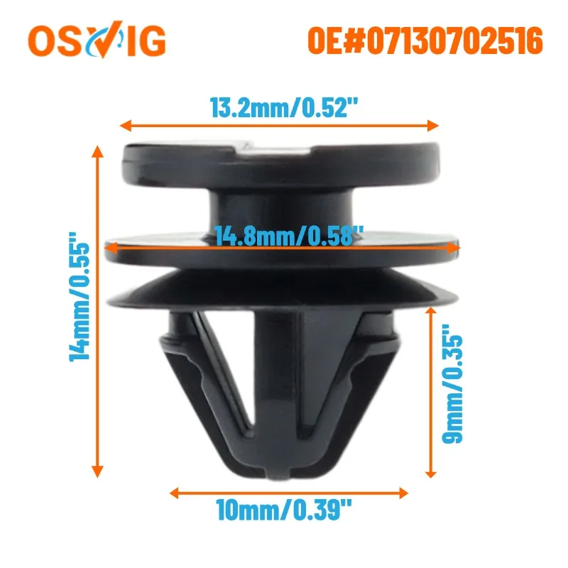30Pcs OE# 07130702516 Exterior Door Moulding & Wheel Arch Trim Clips for Land Rover DYC500110 BMW Mini Cooper 07130702516