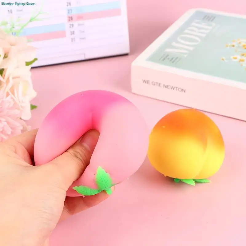 1PC Squeeze Sensory Stress Relief Toys For Kids Adults Funny Release Decompression Peach Stress Ball Simulation Fruit  Toys