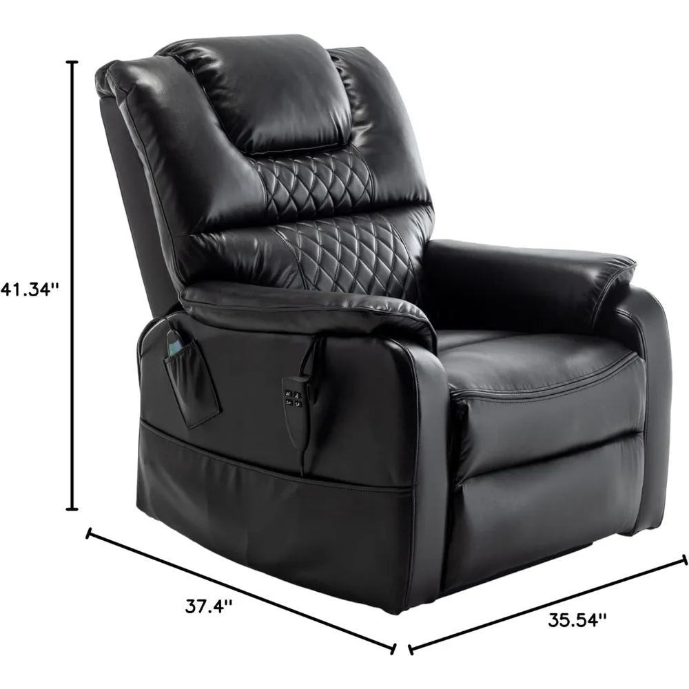 كرسي رفع كبير الحجم بمحرك مزدوج مريح لكبار السن مع حرارة وتدليك، عرض المقعد مقاس 25 بوصة، سعة 400 رطل