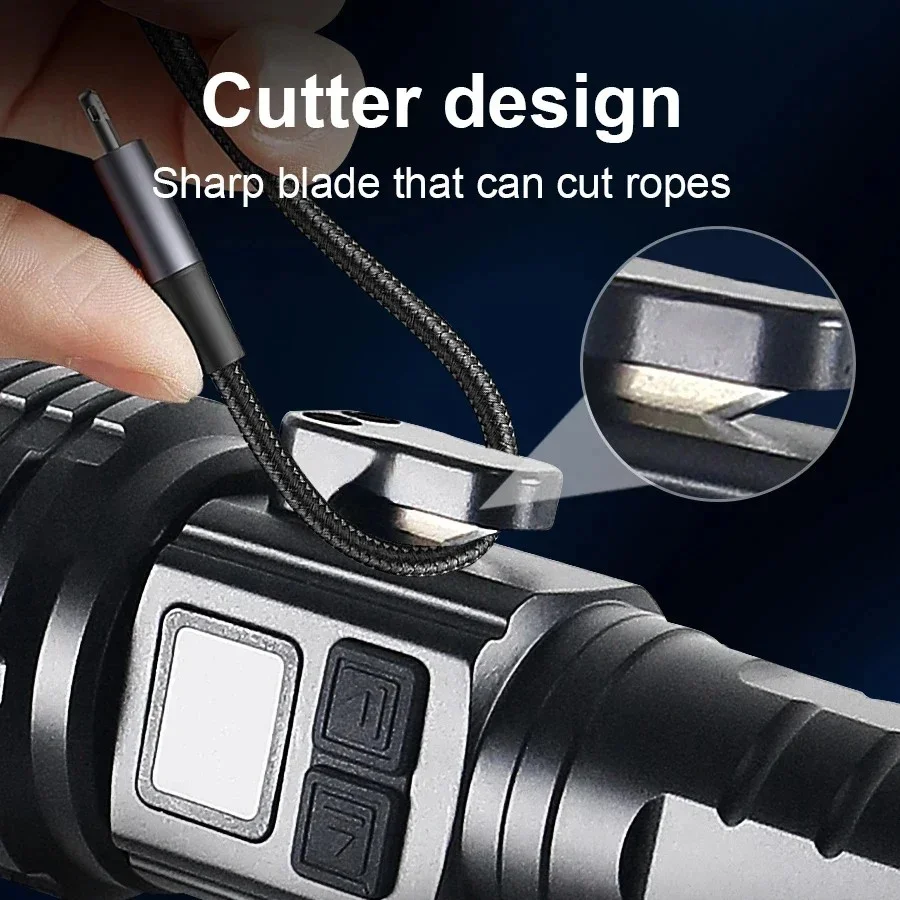 2025 Powerful LED Flashlight 5000Mah Rechargeable Flashlight 2000M Long Range Ultra Powerful LED Torch Magnet Tactical Lantern