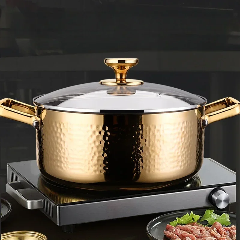 316 Stainless Steel Sonorous Soup Pot, Household Thickened Small Hot Pot for Cooking Noodles, Special Pot for Induction Cooker