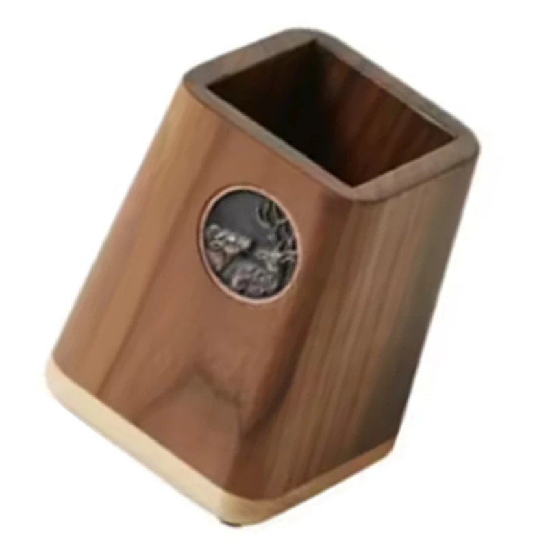 ABUL-Black Walnut Wood Tissue Box Cover Living Room Decoration Desktop Storage Paper Towel Holder Divided Storage Boxes Tray