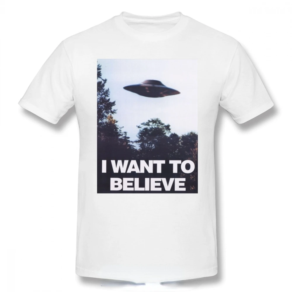 Retro TV T Shirt The X Files I Want To Believe TShirt Harajuku Gothic Streetwear Tops Unisex Casual Oversized Tee Camisetas