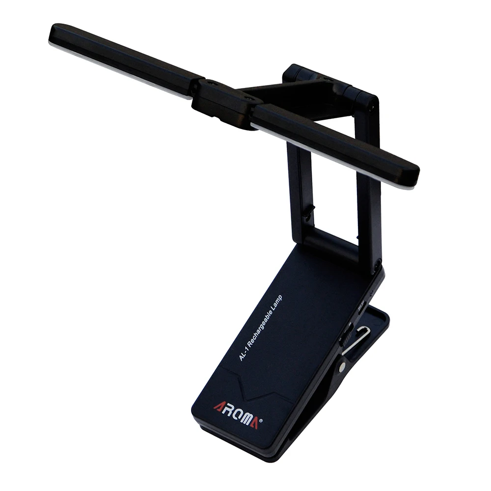 Aroma AL-1 soporte de música Clip de luz en hoja LED recargable lámpara de lectura hoja de música USB luz de escenario luz LED portátil Universal