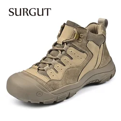 SURGUT Men Casual Shoes Outdoor Hiking Comfortable Lightweight Mesh Boots For Men Autumn Winter Thick Sole Sneakers Size 38-46