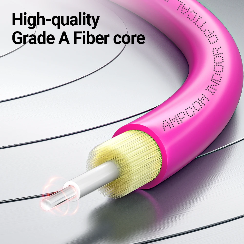 AMPCOM SC - FC UPC OM4 광섬유 패치 케이블 40G 다중 모드 이중, 50/125μm, OD 2.0mm, LSZH OFNR, 1-100미터