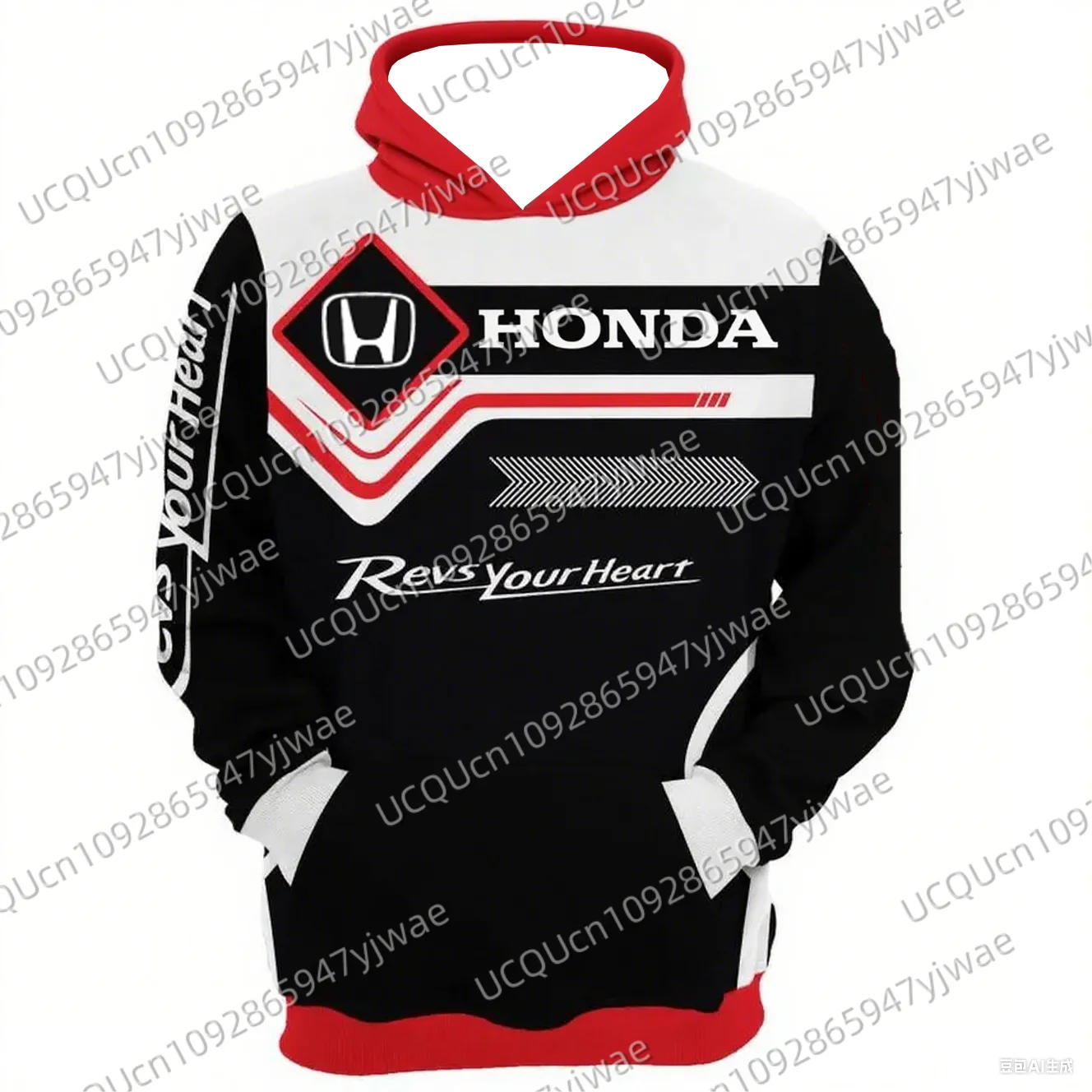 

3D Print Honda Motorcycle Jersey Hooded Hoodies Breathable Riding Dirt Bike and Mountain Racing Men's Women's Armored Hoodie