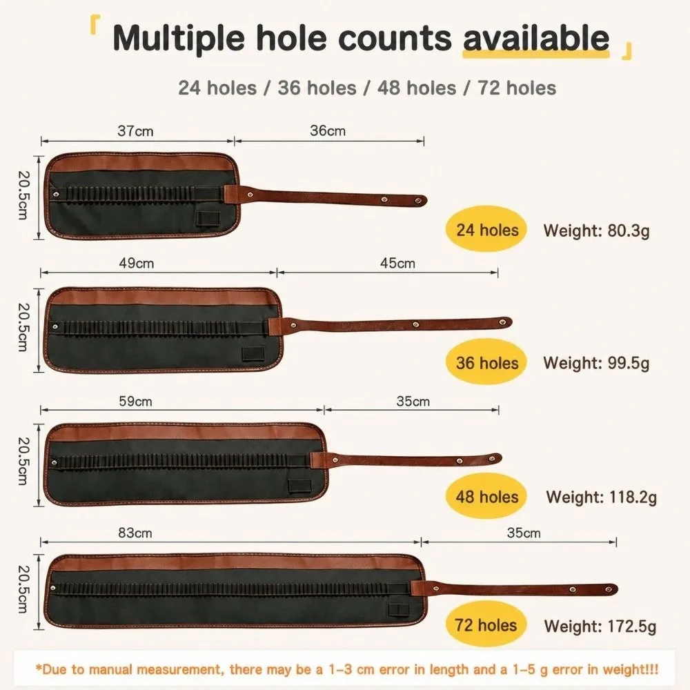 24/36/48/72 Slots Roll Up Pencil Case PU Leather Straps Design Colored Pencil Wrap Holder Large Capacity Pencil Pouch view 6
