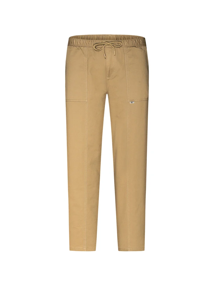 Loose Elastic Waist Straight Leg Casual Pants Men's Autumn New Sle Faionable Workwear Long Trousers Septwolves Brand