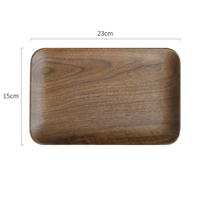 Japanese Wood Plate – Black Walnut Breakfast Dim Sum Plate Hotel Cafe Snack Tray Wooden Tableware Traditional Food Serving Dish