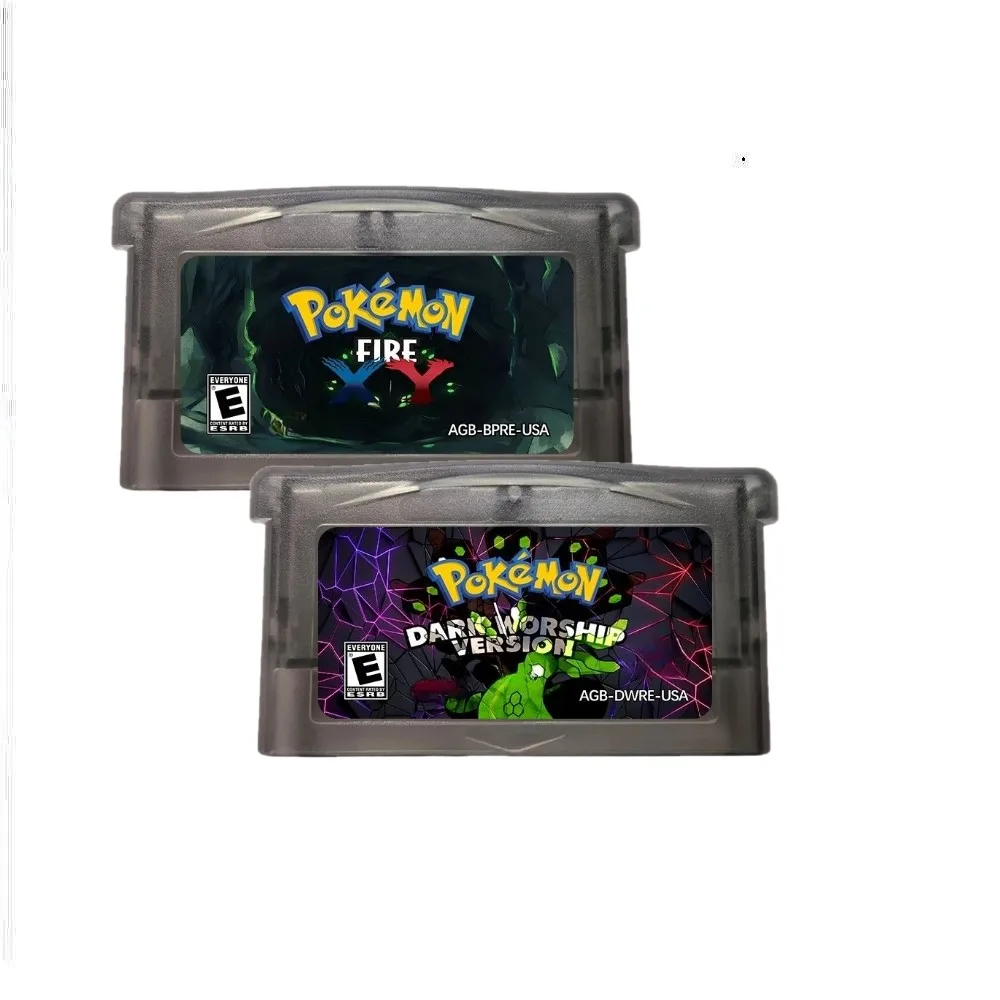 GBA English Game Cartridge ,RTC Pokémon Series Game Cartridge, Light Platinum， Fire XY，Dark Worship2，GBA ROM Modified Version