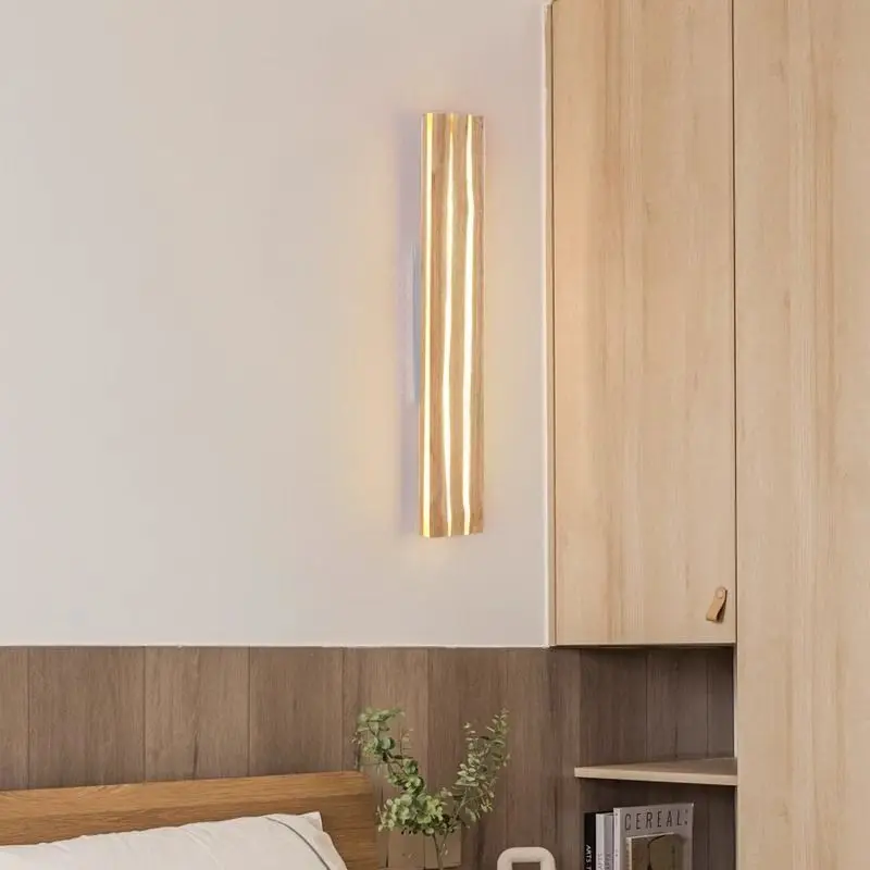 Wabi Sabi Cracked Wood Wall Light LED for Bedroom Study Hallway Ambient Lightin  Home Room Decor Wall Light Led Lamp