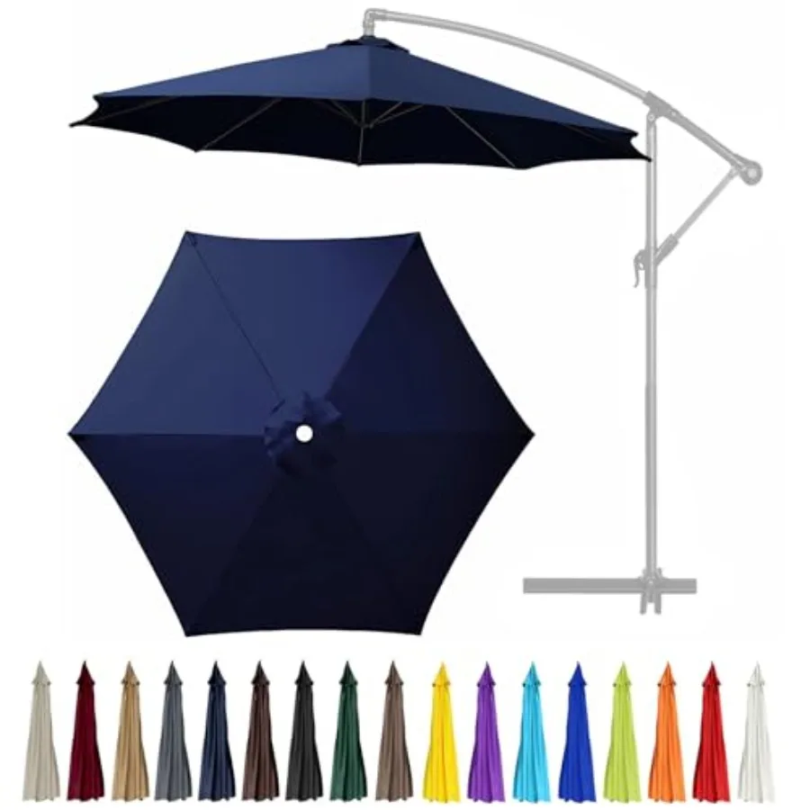 

9Feet 6 Ribs Patio Umbrella Replacement Canopy Canopy only,Canopy Replacement UV Protection Waterproof Outdoor Table Market Yar