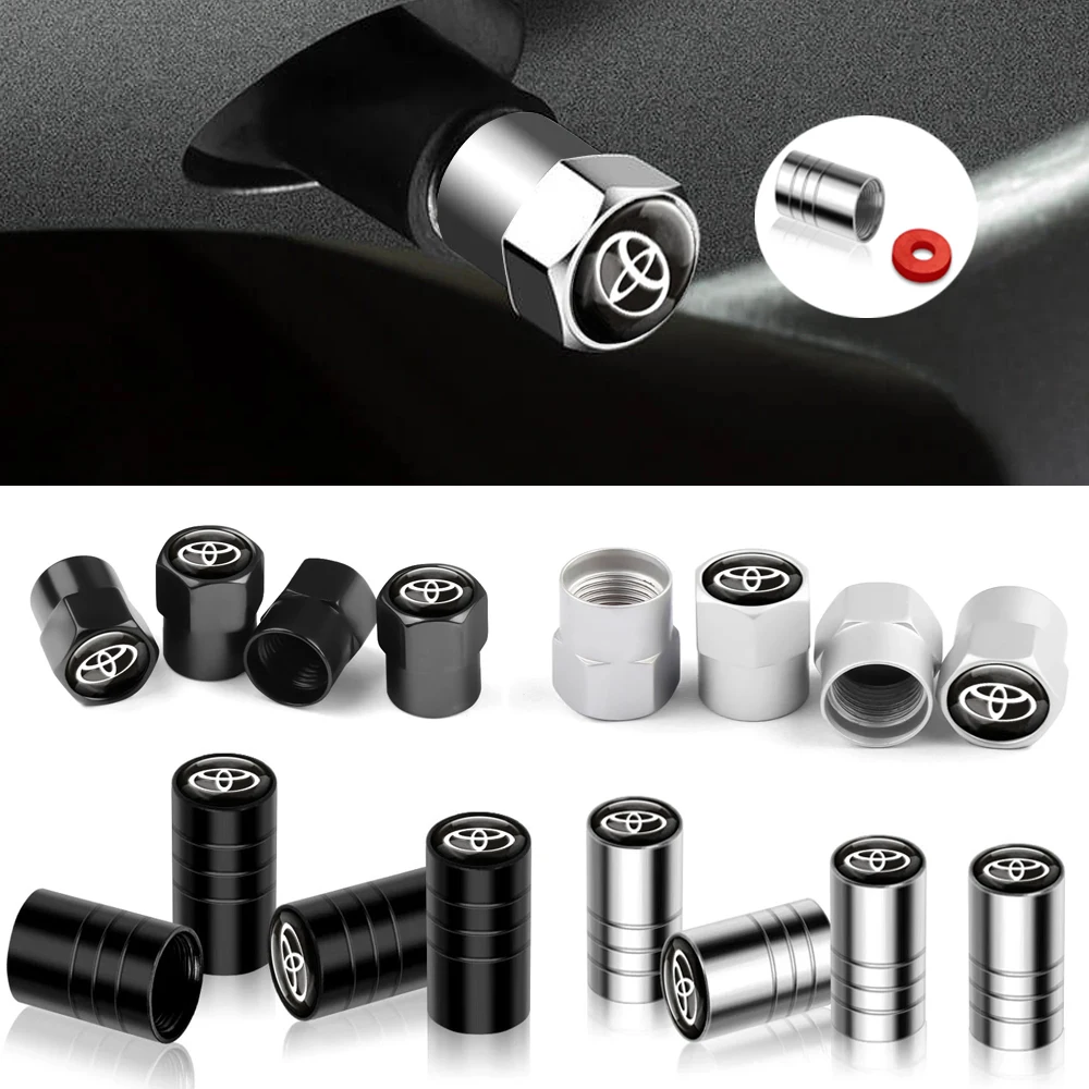 لتويوتا C-hr Rav4 يارس هايلكس أفينسيس بريوس أوريس كورولا الصليب الإطارات التوصيل 4 قطعة عجلة السيارة الإطارات صمام قبعات الهواء الجذعية اكسسوارات #6
