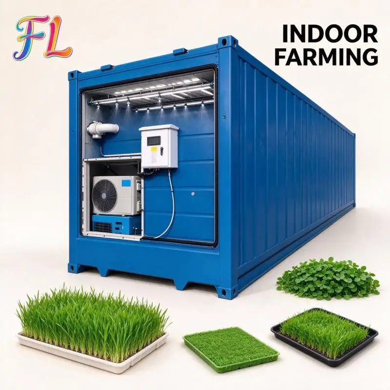 Container Hydroponic Fodder Machine Low Labor Requirement Barley Sprout System For Large Scale Livestock Farms