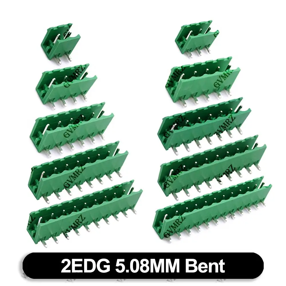 5set/5pcs 2EDG 5.08mm Pitch Plug Header Socket For Pcb 2/3/4/5 Pin 2p 3p 4p KF2EDG KF2EDGKA Screw Terminal Block Connector 6/7/8