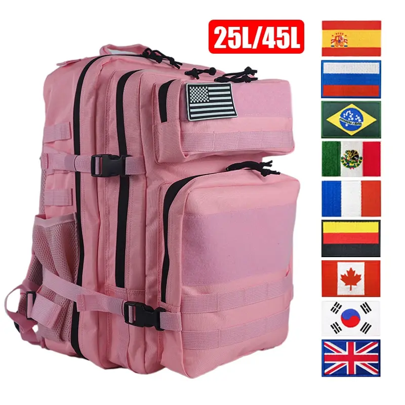 

25L/45L Outdoor Camping Backpack Women Men Camouflage Tactical Travel Bag 900D Oxford Cloth Mountaineering Hiking Rucksack