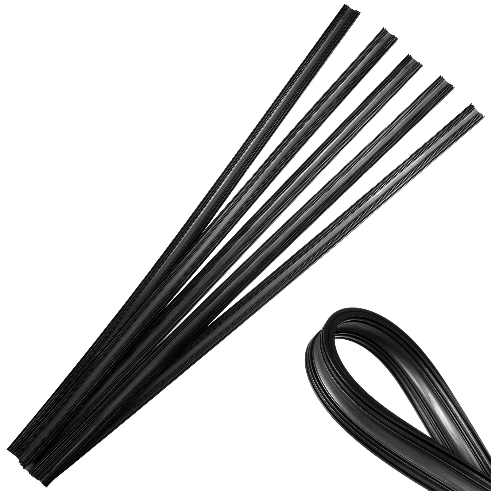 

10 Pcs Adhesive Strip Windscreen Wiper Refills Frameless Wipers Black Windshield Rubber