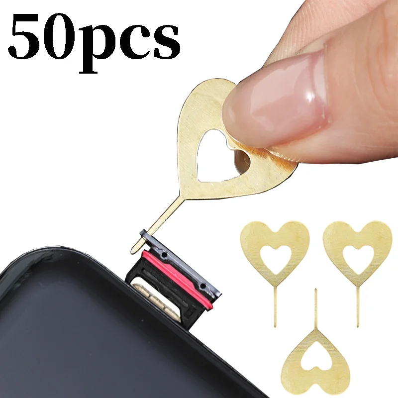 50/10 Stuks Hartvormige Naaldopener Uitwerpen Sim Kaart Lade Open Pin Naald Sleutel Tool Universele Mobiele Telefoon Voor Iphone Samsung Huawei