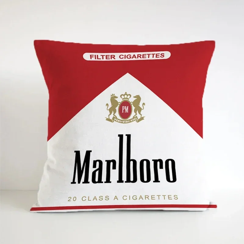 Pillow Covers Sofa Decorative Home Double-sided Printing Short Plush Cushion M-Marlboros Cover