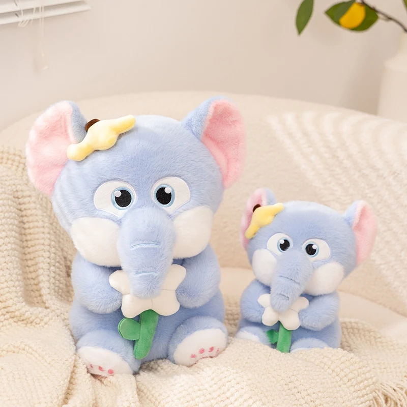 25/35 سنتيمتر Kawaii الفيل عقد زهرة ألعاب من نسيج مخملي Homdecor محشوة دمى لينة دمى على شكل حيوانات هدية للبنين بنات رفيق النوم #1