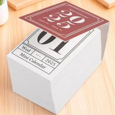 

Mini Calendar 2025 Retro Small Desktop Paper Stand Up Calendar For Home Office Decor Time Planning Organizer Scrapbook