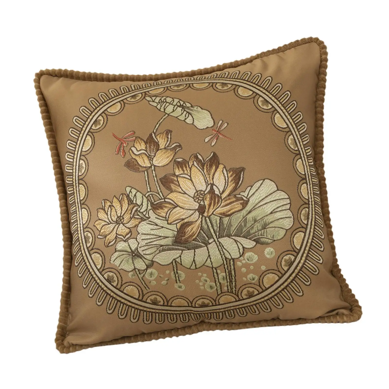 Flower Throw Pillow Cover Floral Cushion Cover Decorative Lotus Pond Moonlight Pillowcase for Housewarming Hotel Anniversary