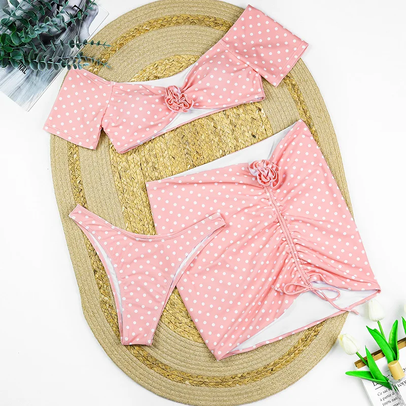 Sexy 3pieces Micro Bikini 2026 Pink Women Swimsuit Female Swimwear Thong Bikinis Set Brazilian Beach Wear Bathing Suit Biquini