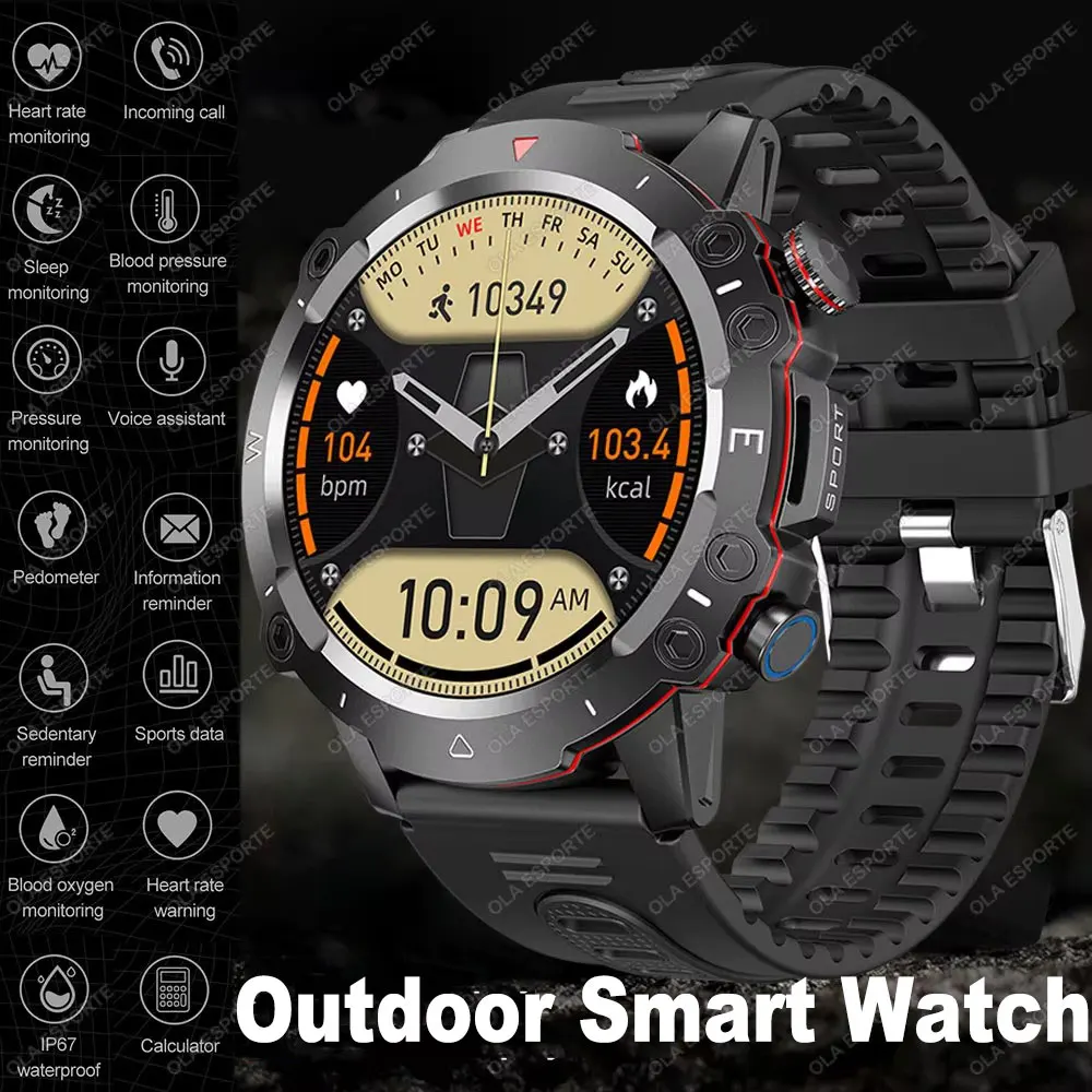 

SmartWatch for Xiaomi Huawei Men Outdoor Sport Militray Watch Call Fitness Tracker Heart Rate Waterproof Smart Watch pk T-Rex 3