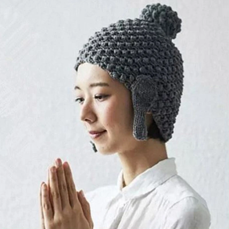 Bonés quentes de malha Tathagata Buddha Shape Bonés de inverno duráveis para crianças meninas meninos mulheres homens