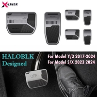 HALOBLK Non-Slip Performance Foot Pedals for Tesla Model 3 Model Y 2017-2024 Model S/X Alloy Sporty Brake Gas Pedal Accessories