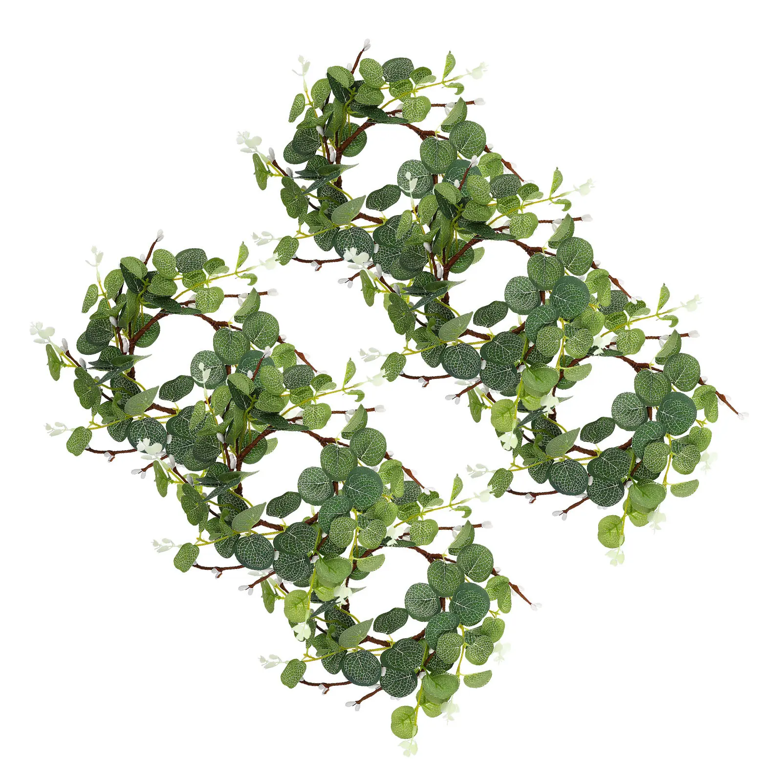 

Набор из 6 искусственных венков из эвкалипта, мини-венки-кольца, держатели для чайных свечей, зеленая гирлянда для стола, деревенский стиль, для свадьбы, осеннего декора